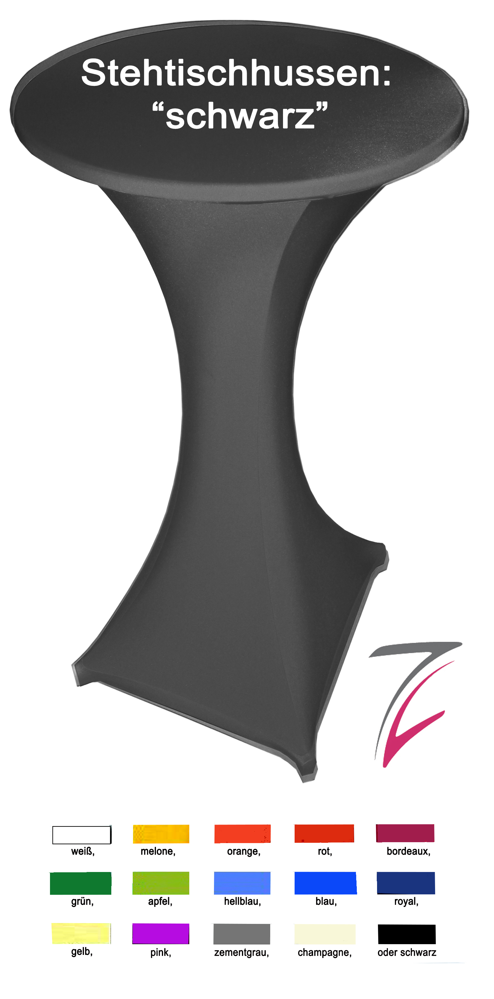 Stehtisch-Stretchhusse Galactica, "schwarz"